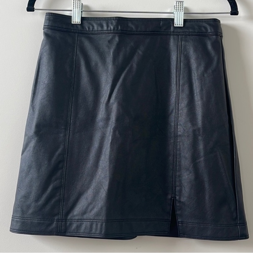 Abercrombie & Fitch Faux Black Leather Mini Skirt